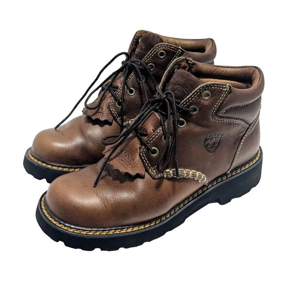 Womens Sz 6.5 Ariat Canyon Brown Leather Ankle Western Ankle Boots 2 - Picture 1 of 10